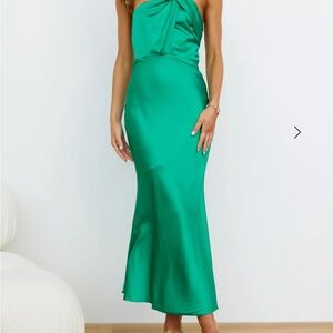 Hello Molly Adorn Sunsets Green Midi Dress